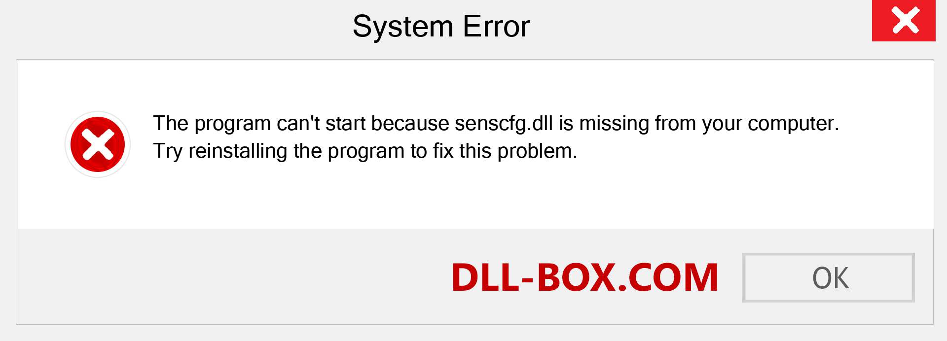  senscfg.dll file is missing?. Download for Windows 7, 8, 10 - Fix  senscfg dll Missing Error on Windows, photos, images